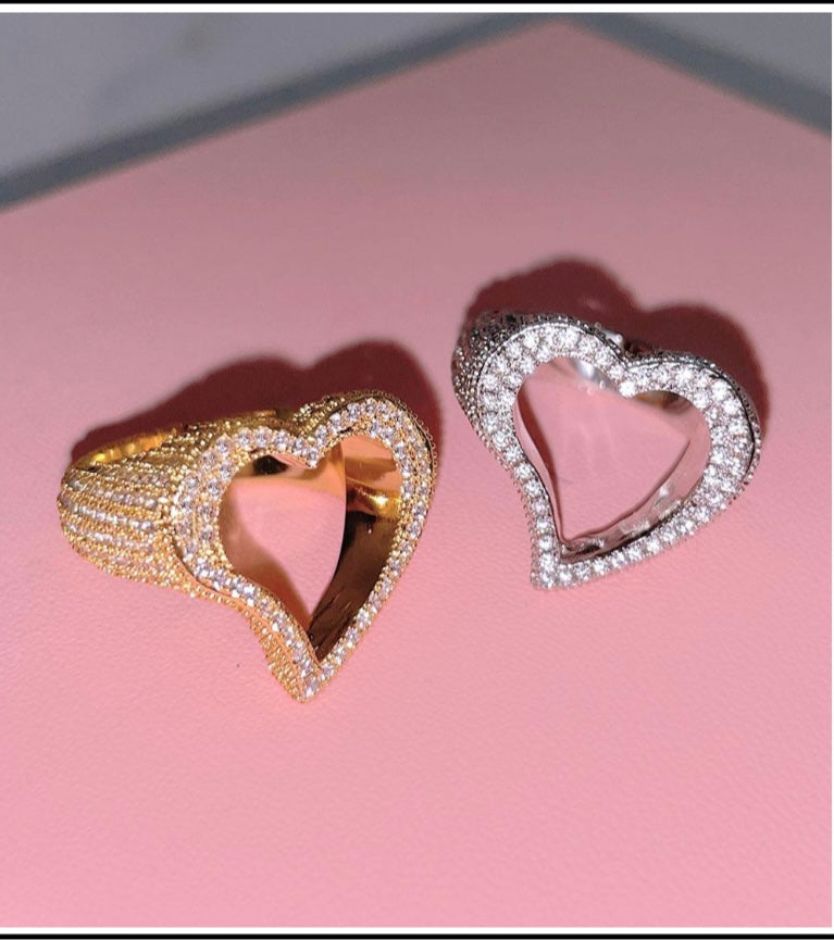 Heart Gold or Silver Ring