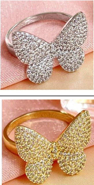 Gold or Silver Butterfly Ring